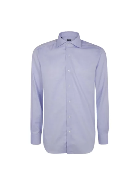 Koszula Barba Napoli z długim rękawem niebieska
