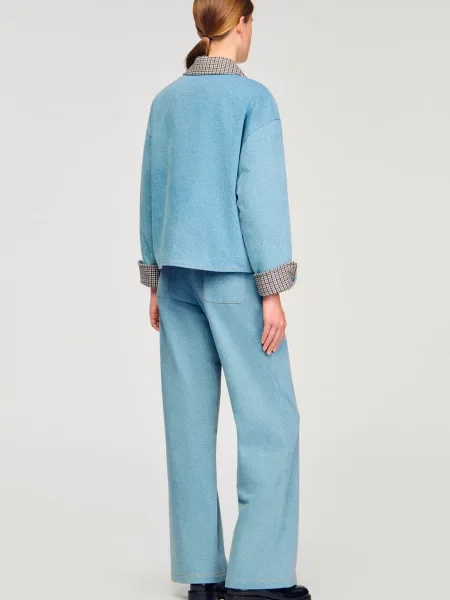 Джинсова куртка Sandro блакитна