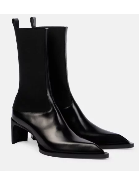 Cizme scurte Jil Sander din piele negru