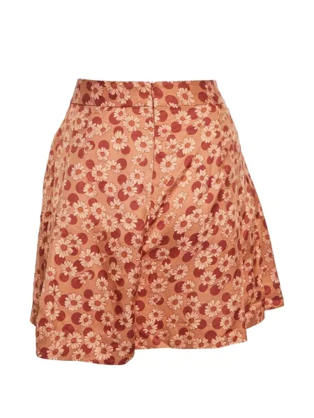Pantaloni Sandro cu model floral portocaliu