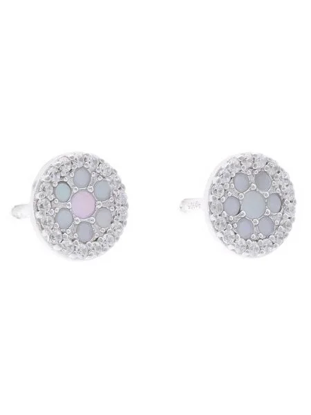 FOSSIL Náušnice svetlomodrá strieborná