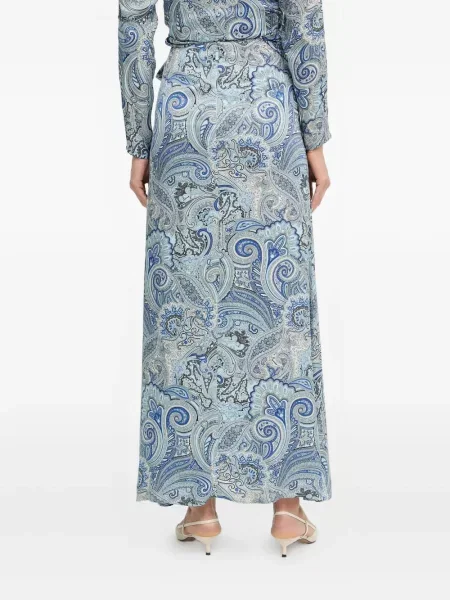 Rochie maxi Guess cu imagine cu model paisley albastru
