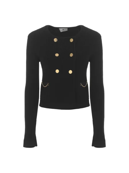 Kardigan Elisabetta Franchi dwurzędowy czarny
