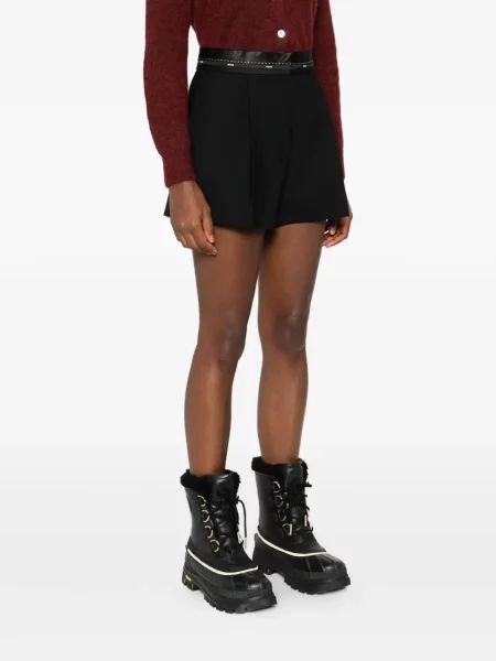 Pantaloni scurți Msgm din satin plisate negru