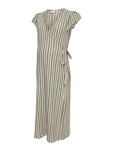 MAMALICIOUS Obleka MLDIANA TESS bež črna