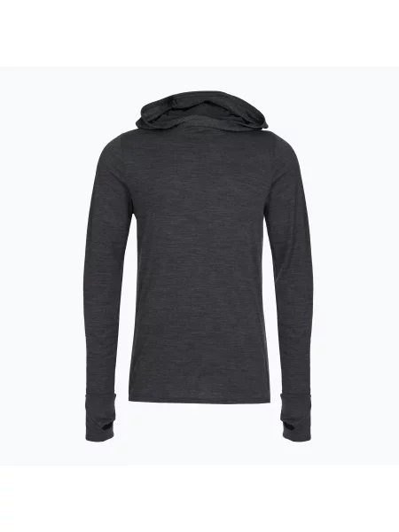 Суичър с качулка Smartwool от мерино вълна с дълъг ръкав сиво