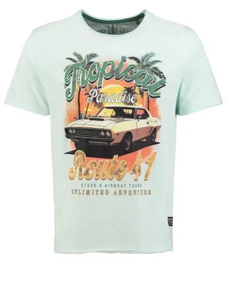 Key Largo Tricou KLParadise mentă / iarbă / portocaliu / portocaliu caisă verde