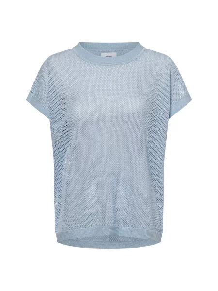 Nümph Sweter z krótkim rękawem Numona Darlene Kobiety jednolity L niebieski