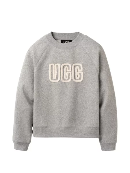 Hanorac crewneck Ugg cu decolteu rotund cu autograf gri