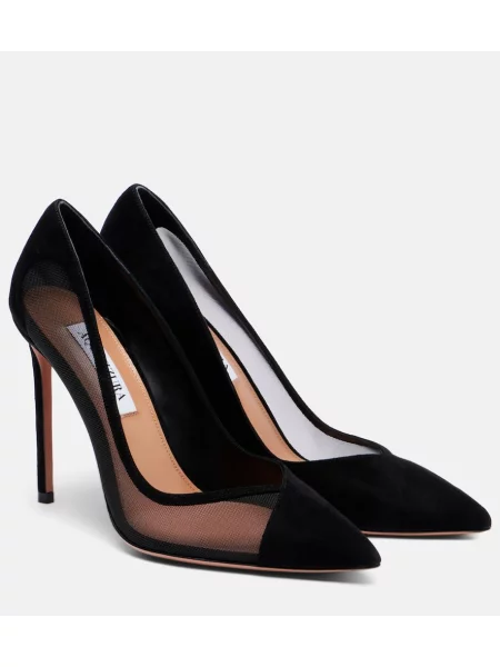 Pantofi cu toc Aquazzura din piele de căprioară negru
