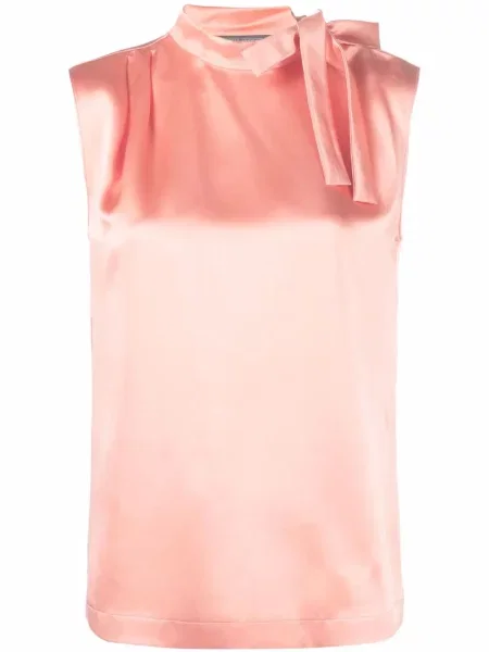 Bluză Alberta Ferretti cu funde din satin roz