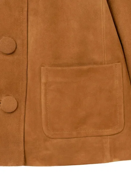 Geacă Marc Jacobs din piele de căprioară maro