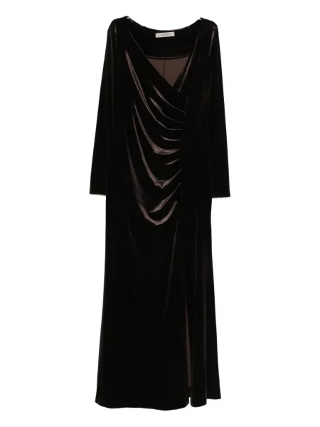 Rochie maxi D.exterior drapată lungă de costum maro