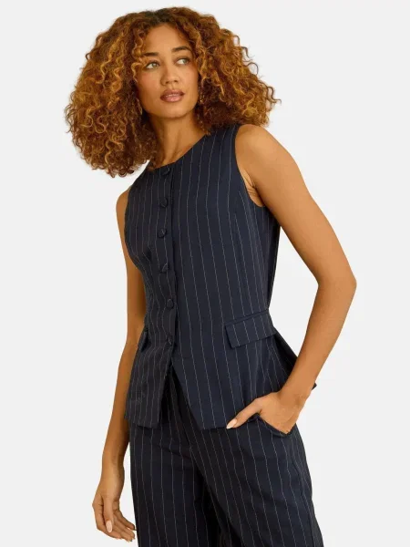 Love & roses Vestă de costum albastru închis alb