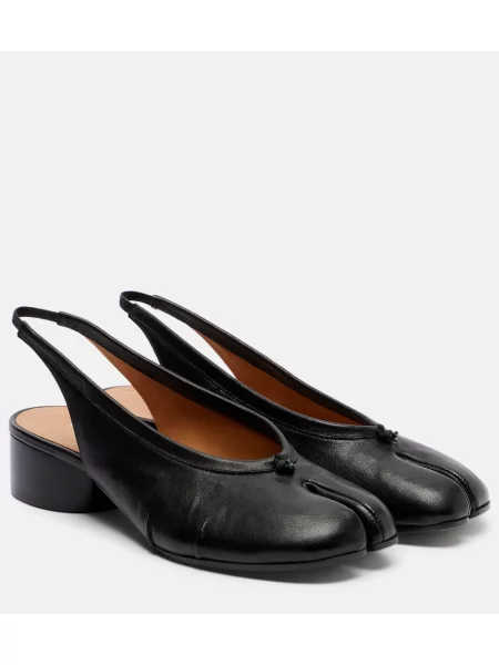 Pantofi cu toc Maison Margiela din piele slingback negru