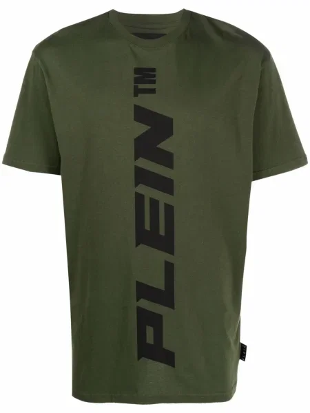 Tricou Philipp Plein cu imagine scurt verde