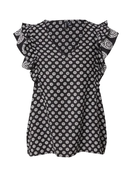 VERO MODA Bluză VMSIMI SAVANNA negru alb