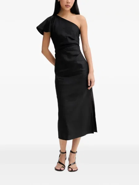 Rochie midi Marc O'polo cu volane cu un umăr gol negru