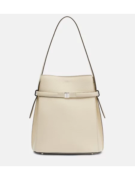 Geantă bucket Toteme din piele mari alb