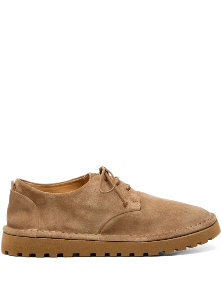 Велурени обувки в стил дерби Marsell с връзки кафяво