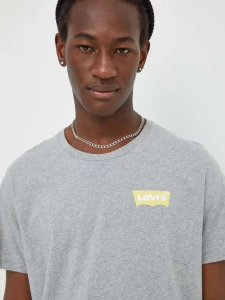 Тениска Levi's с принт сиво