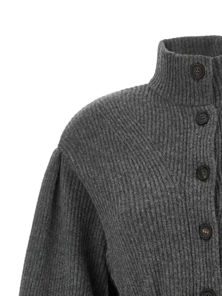 Cu centură cardigan Brunello Cucinelli tricotate gri
