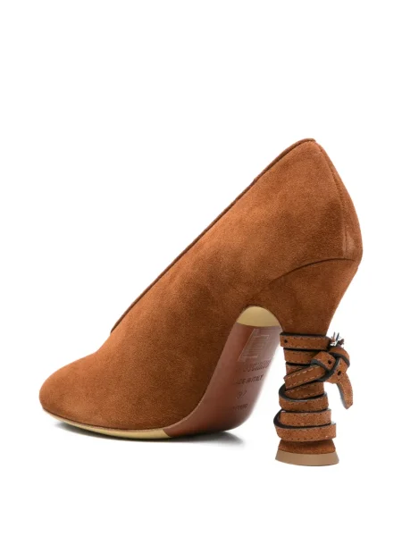 Pantofi cu toc Moschino din piele maro