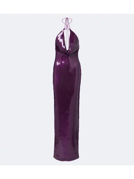 Rochie Retrofete cu gât halter violet