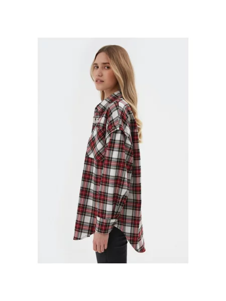 Сорочка червоно-сіра Estro сіра