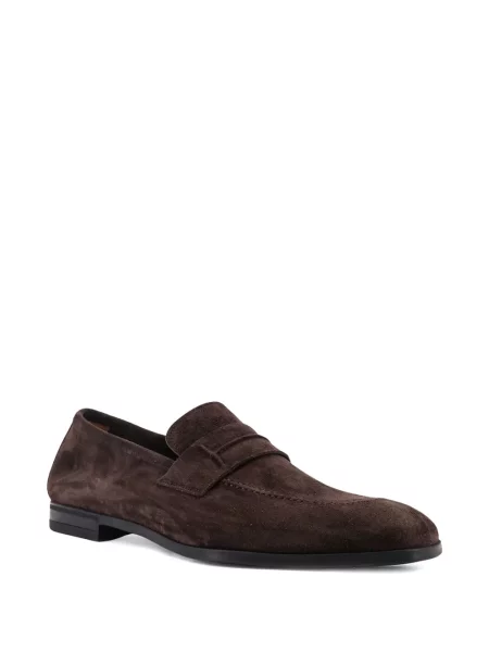 Pantofi loafer Tom Ford din piele de căprioară maro