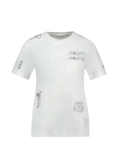 Tricou Samsøe Samsøe cu imagine alb