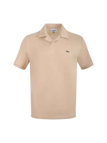 Lniana koszulka polo Lacoste klasyczna beżowa
