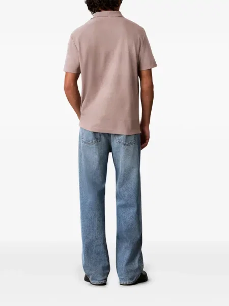 Tricou polo Calvin Klein tricotate roz