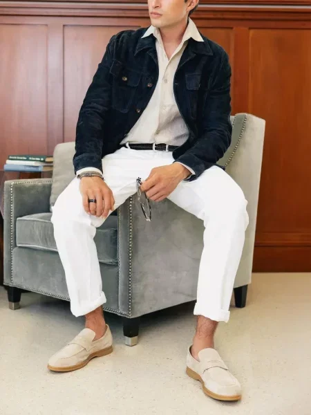Pantofi loafer Eleventy din piele de căprioară