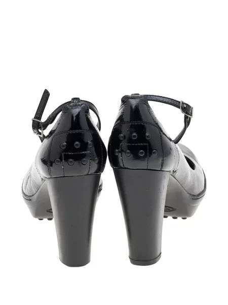 Pantofi cu toc Tod's din piele de lac cu cataramă negru