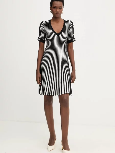 Liu Jo Rochie tricotat Maglia negru alb