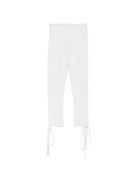 Pantaloni Ann Demeulemeester din dantelă alb