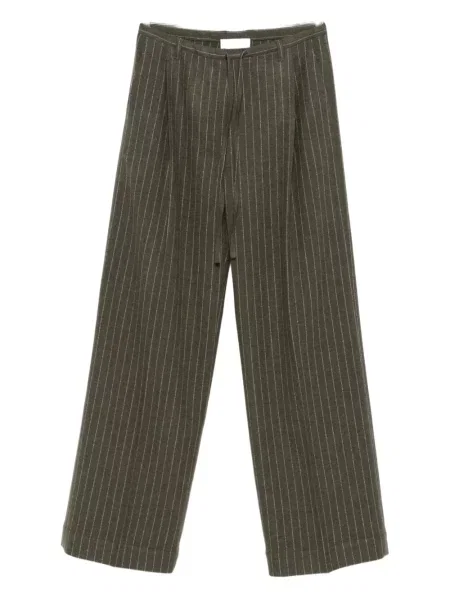 Pantaloni Christian Wijnants cu dungi verde