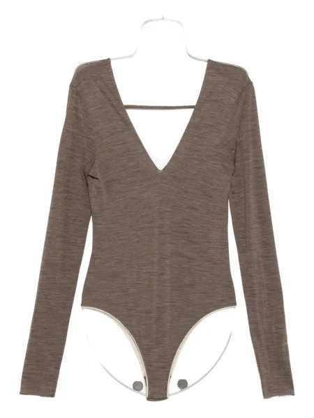 Body Alysi cu decolteu în V maro