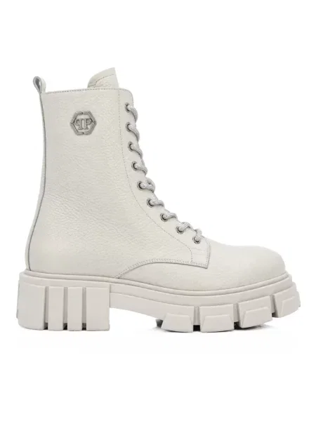 Botki Philipp Plein skórzane białe