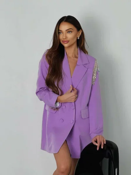 Сукня міні Milirud бузковий текстиль