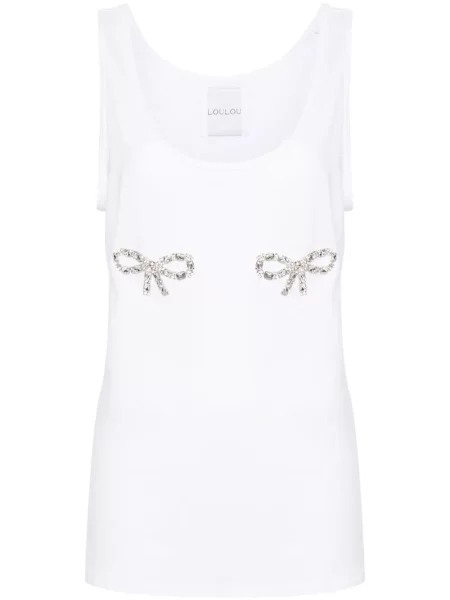 Podkoszulka Loulou z kryształkami biała