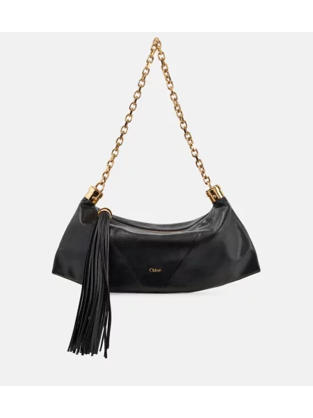 Fular Chloé din piele negru