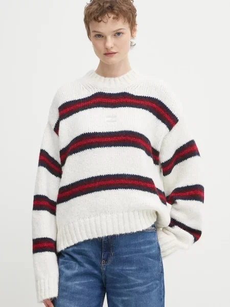 Tommy Jeans Πουλόβερ με συνδυασμό αλπακά μπεζ