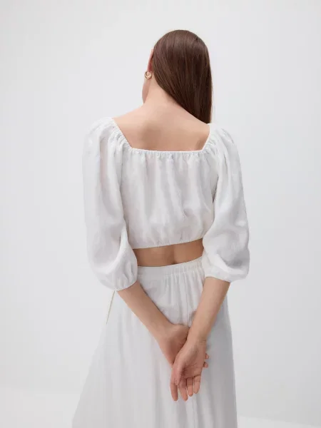 Reserved Лляна блуза білий