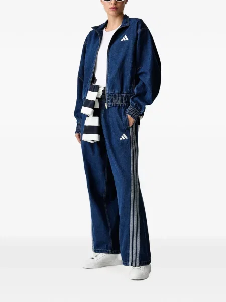 Decupat geacă Adidas cu glugă cu model piele de șarpe alb