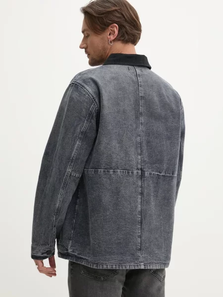 PURPLE BRAND kurtka jeansowa WORKWEAR ROYALTIES CANVAS szara