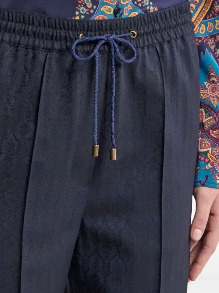 Pantaloni Etro din jacard albastru