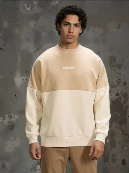 Sinsay bluza crewneck z napisem kremowy