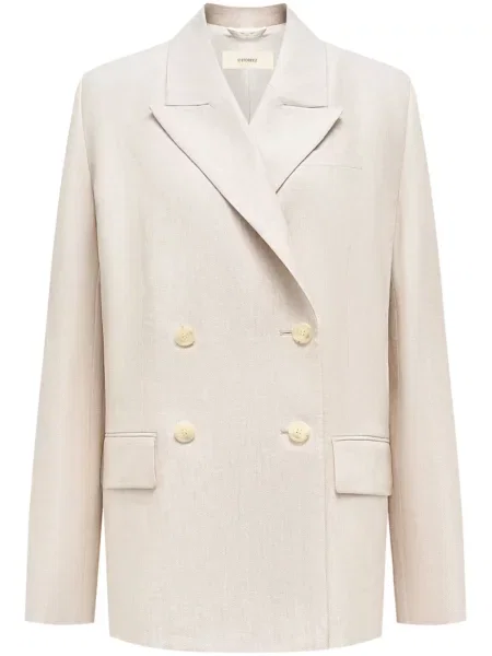 Lniana marynarka 12 Storeez dwurzędowa biała